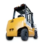 Thumbnail of http://Rear%20View%20of%20a%20Big%20Joe%20LPE50%20Lithium%20Electric%20Forklift%20on%20a%20White%20Background