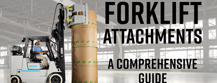 A banner image of a forklift attachments guide blog post