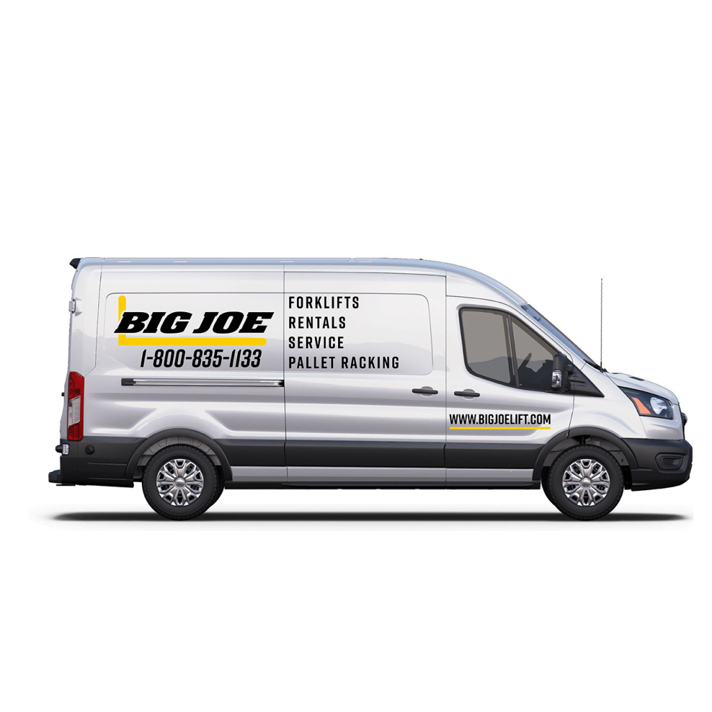 An onsite service van from big joe handling systems on a white background