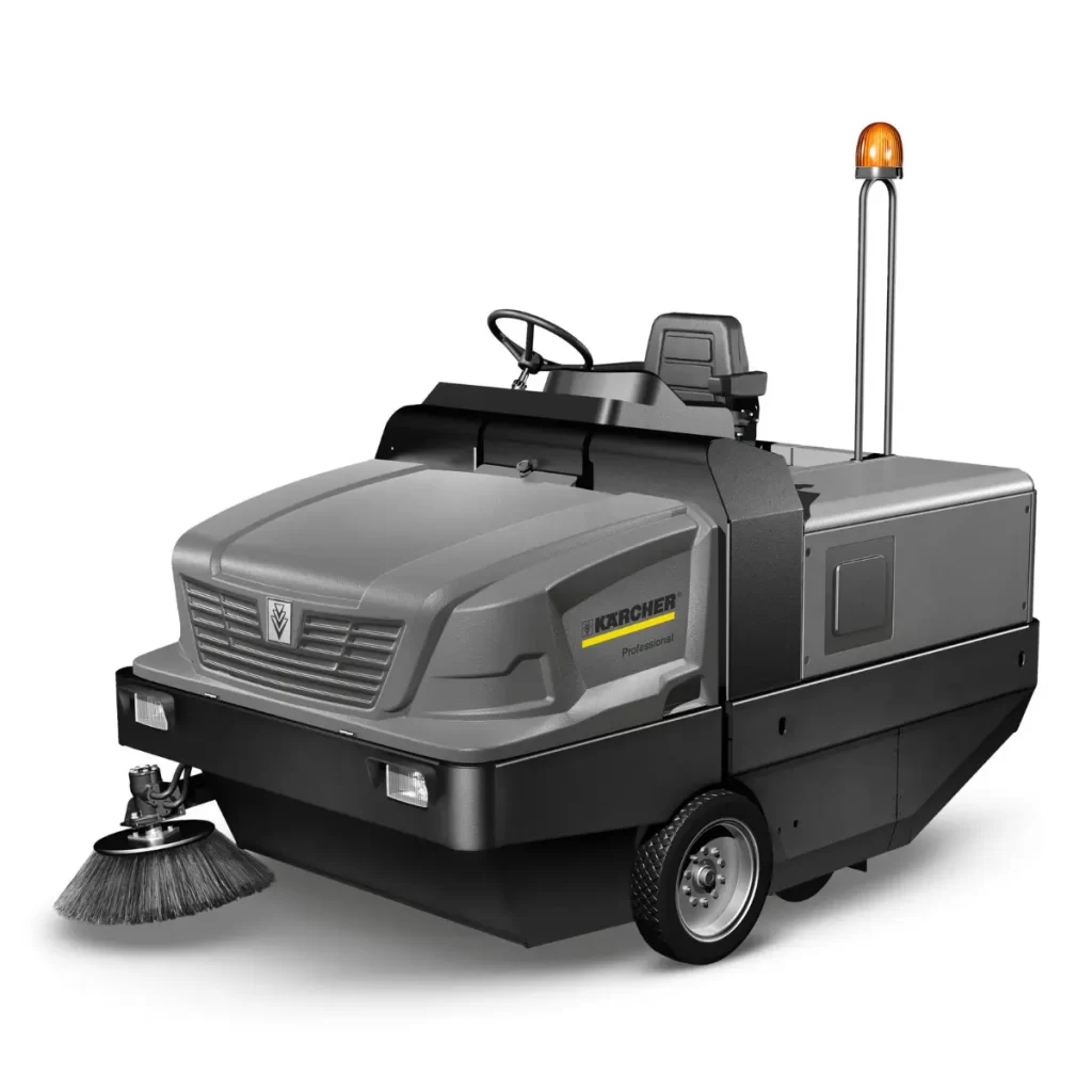 Frontal View of the KM 150/500 R Sweeper on a White Background