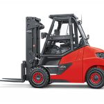 Thumbnail of http://Profile%20View%20of%20a%20Linde%201279%20E60%20Heavy%20Duty%20Electric%20Forklift%20on%20a%20White%20Background