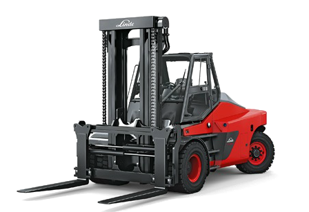 A Linde High Capacity Forklift on a White Background