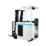 Thumbnail of http://A%20Rear%20View%20of%20a%20White%20Unicarriers%20SCX%20Stand%20Up%20Forklift%20on%20a%20White%20Background