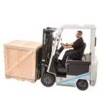 Thumbnail of http://A%20worker%20carrying%20a%20crate%20with%20a%20unicarriers%20electric%20forklift%20on%20a%20white%20background