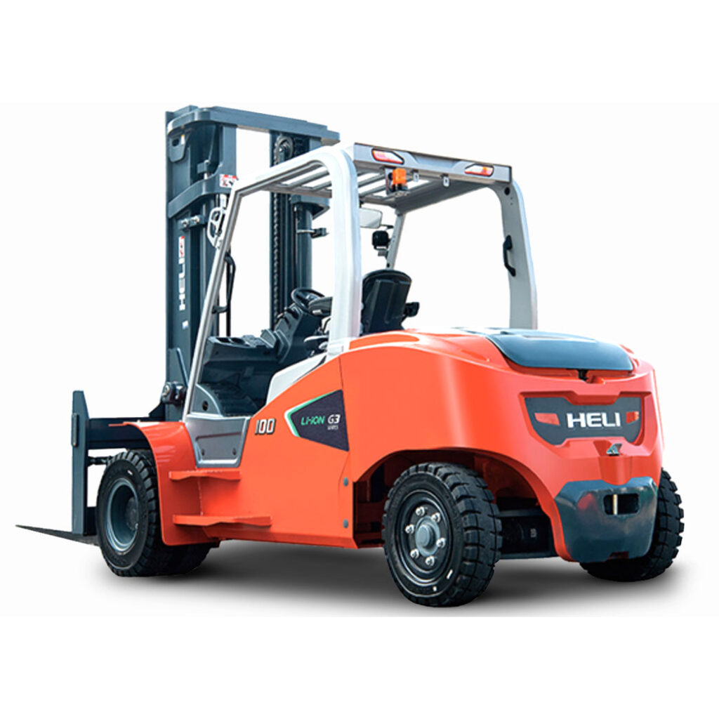 heli lithium forklift on a white background